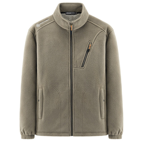 Herren Thermo‑Fleecejacke mit Sherpa‑Innenfutter, Stehkragen und Reißverschlusstaschen Nord Taschen