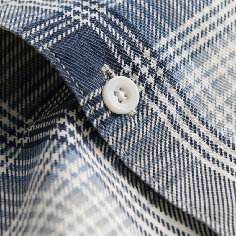 Herren Karierter Baumwoll-Überhemd im Casual-Layering‑Stil mit Pattentaschen Nord Taschen
