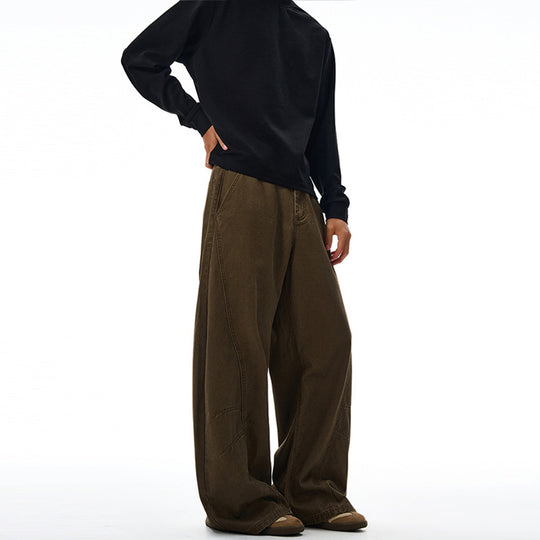 Herren Baggy-Palazzo-Hose aus schwerem Baumwoll-Canvas mit verstärkten Knieeinsätzen Nord Taschen