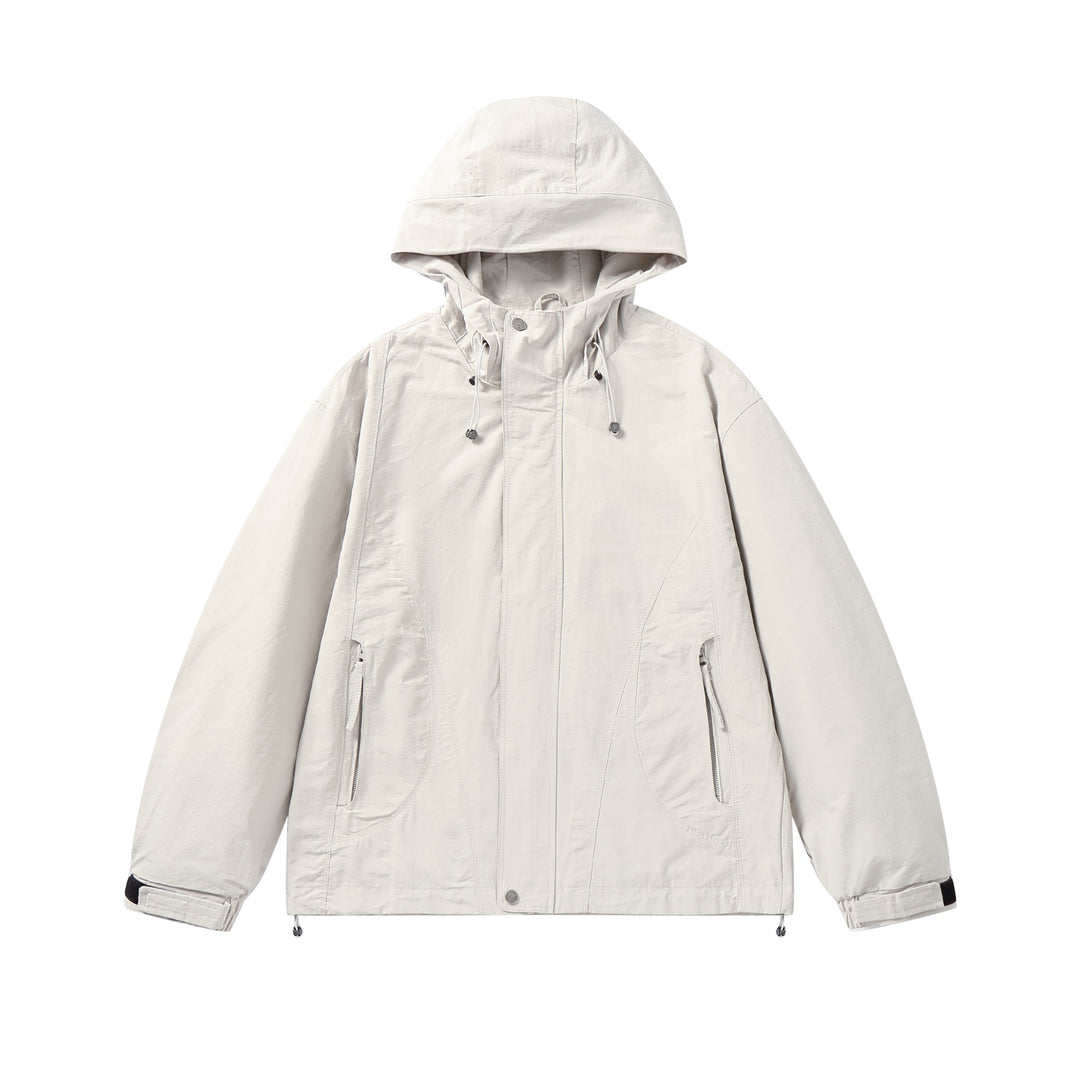 Unisex Kurz geschnittene wasserabweisende Kapuzenjacke im Boxy‑Cut mit Tunnelzug und verstellbaren Manschetten Nord Taschen
