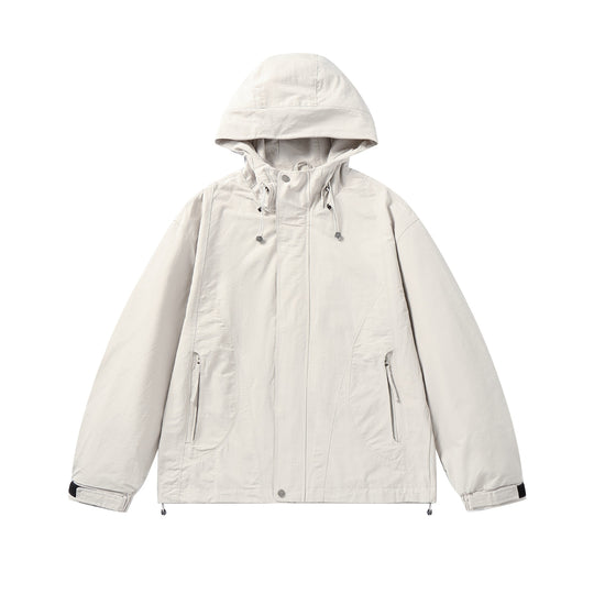 Unisex Kurz geschnittene wasserabweisende Kapuzenjacke im Boxy‑Cut mit Tunnelzug und verstellbaren Manschetten Nord Taschen