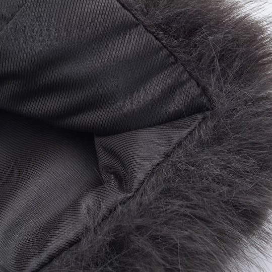 Damen Kurze Faux‑Fur‑Jacke mit Stehkragen und Boxy‑Schnitt Nord Taschen