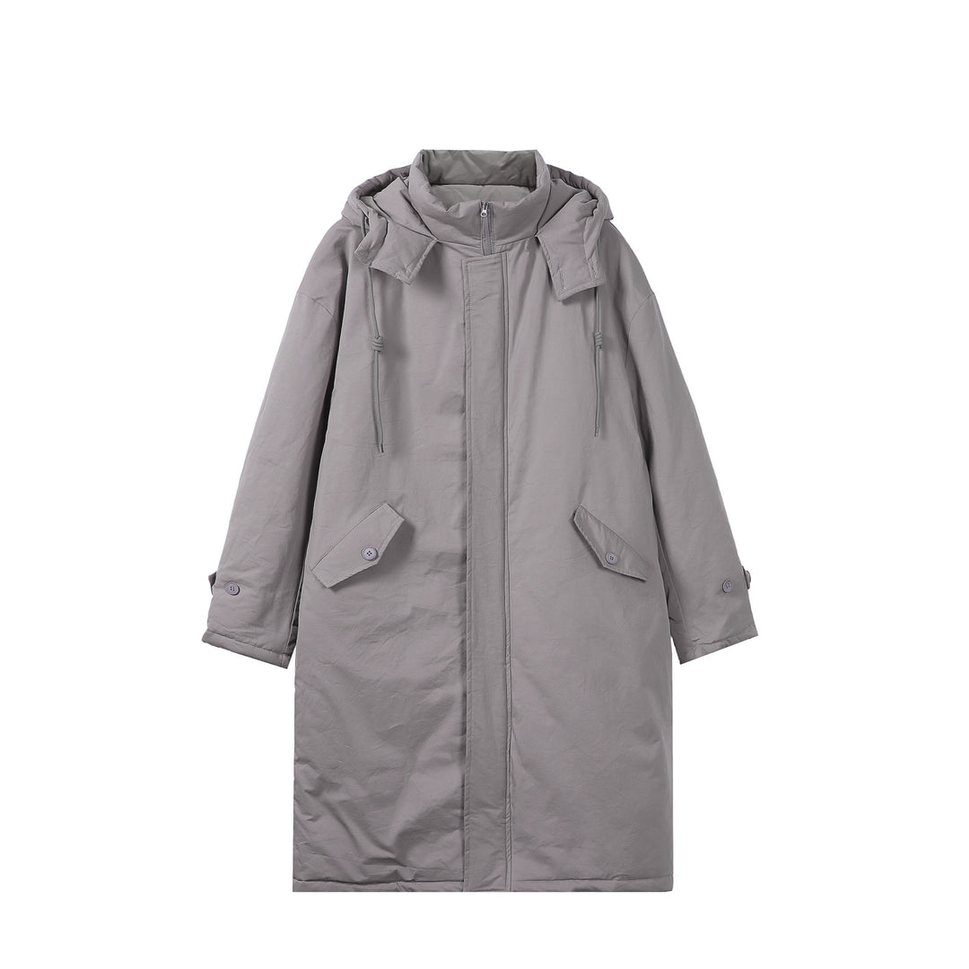 Damen Lange gefütterte Thermo-Parka im Oversize-Schnitt mit verdeckter Front Nord Taschen