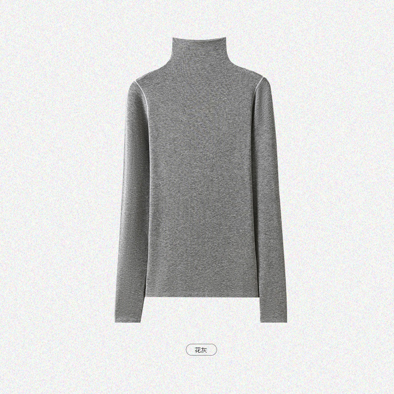 Damen Slim-Fit Rollkragen-Feinstrickshirt mit langem Arm Nord Taschen