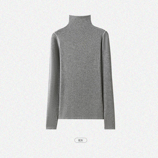 Damen Slim-Fit Rollkragen-Feinstrickshirt mit langem Arm Nord Taschen