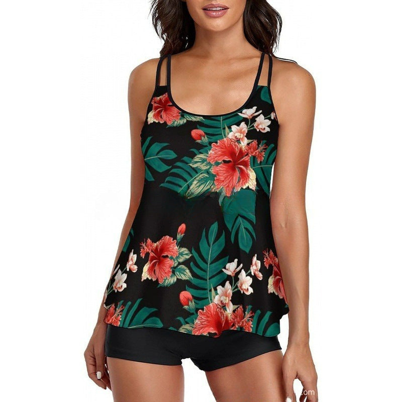 Damen Sportliches Tankini-Set mit bequemem Shorts und verstellbaren Trägern Nord Taschen
