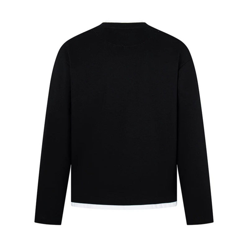 Herren Langärmeliges Henley-Layer-Shirt mit kontrastierendem Innenkragen und modernem Regular-Fit Nord Taschen