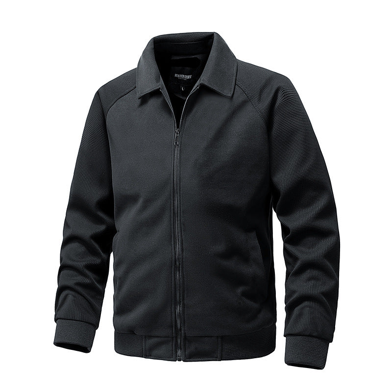 Herren Lässige Sweatjacke mit Reißverschluss und strukturierten Rippenärmeln Nord Taschen