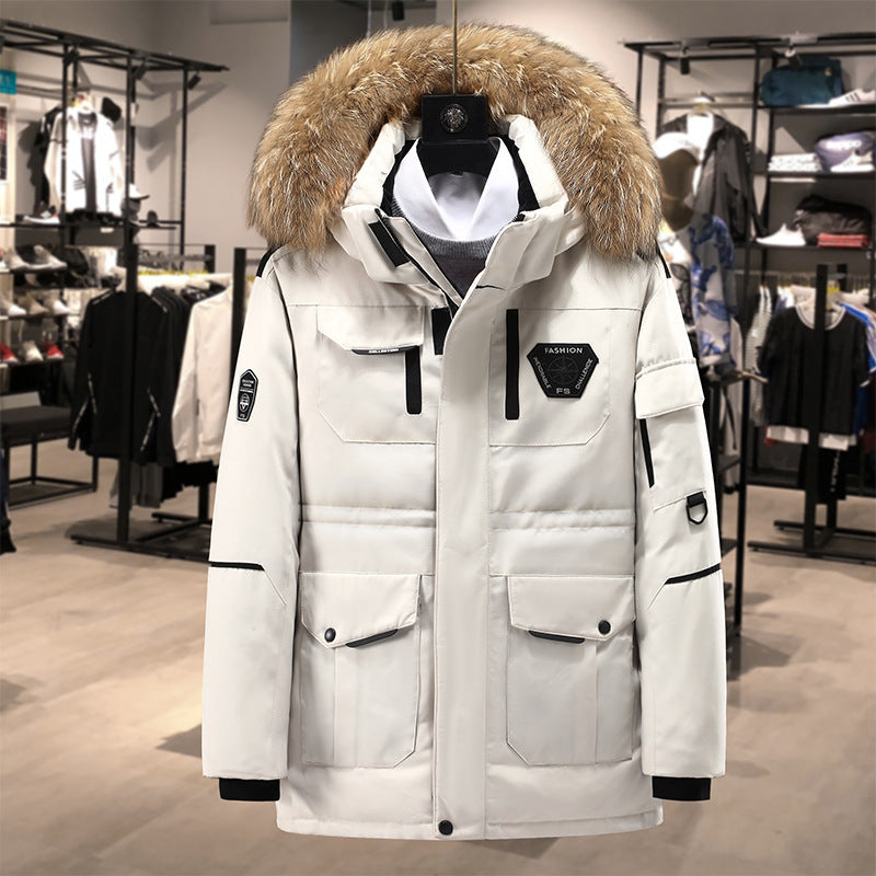 Herren technisch isolierter Winterparka mit abnehmbarer Kunstfellkapuze und multifunktionalen Taschen Nord Taschen