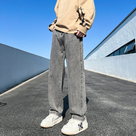 Damen Weite Straight‑Fit Jeans mit hohem Bund, umgeschlagenem Saum und leichter Vintage‑Waschung Nord Taschen