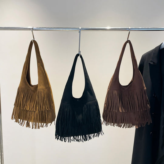 Damen Schultertasche mit Fransen Nord Taschen