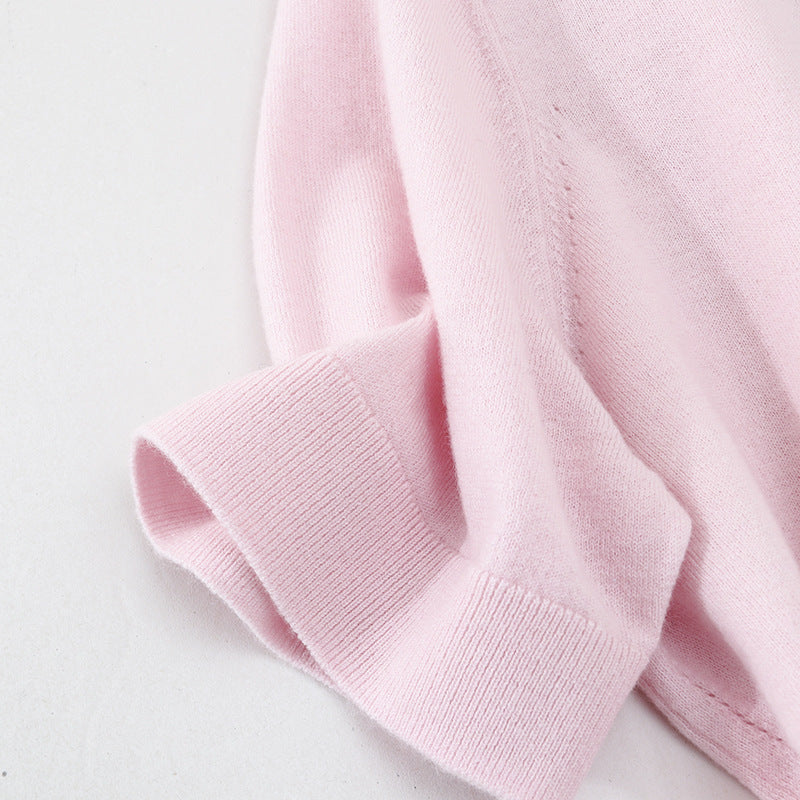Damen Kurzarm-Feinstrick-Cardigan mit Rundhalsausschnitt und durchgehender Knopfleiste Nord Taschen