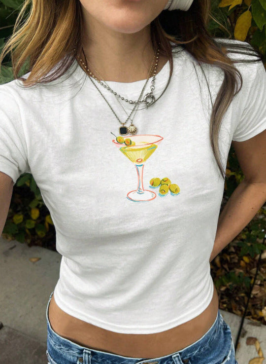 Damen Kurzarm T-Shirt mit aufgedrucktem Lippenmotiv Nord Taschen