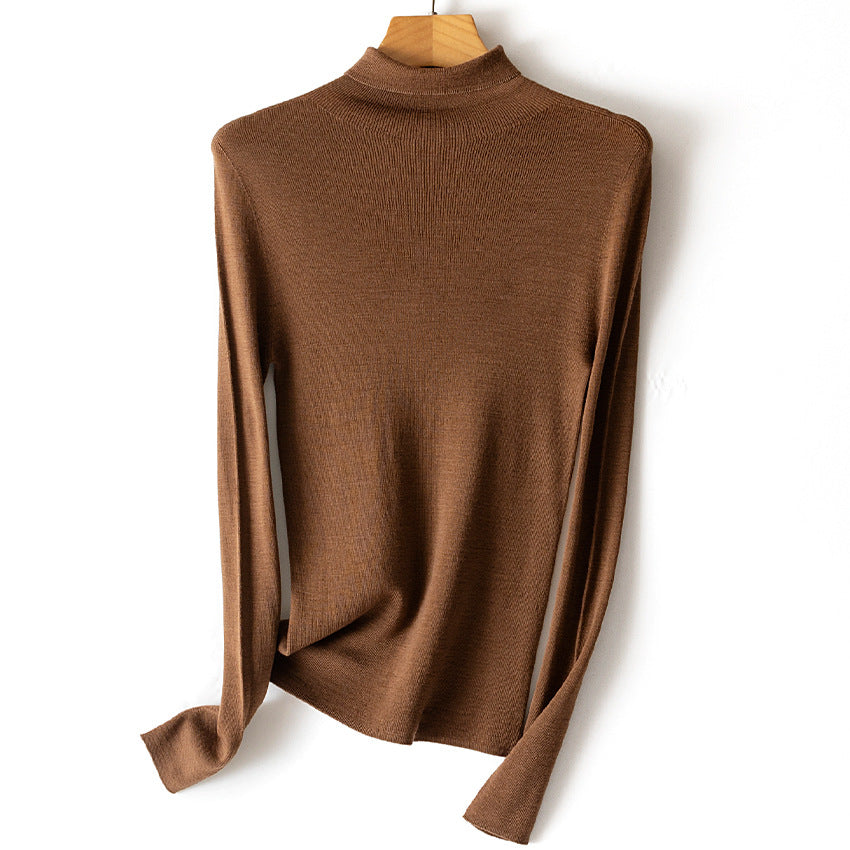 Damen Leichter Feinstrick-Rollkragenpullover mit fließender Passform Nord Taschen
