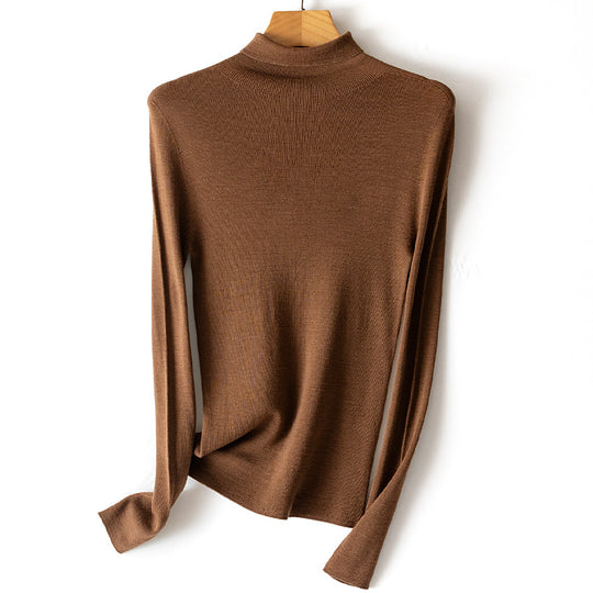 Damen Leichter Feinstrick-Rollkragenpullover mit fließender Passform Nord Taschen