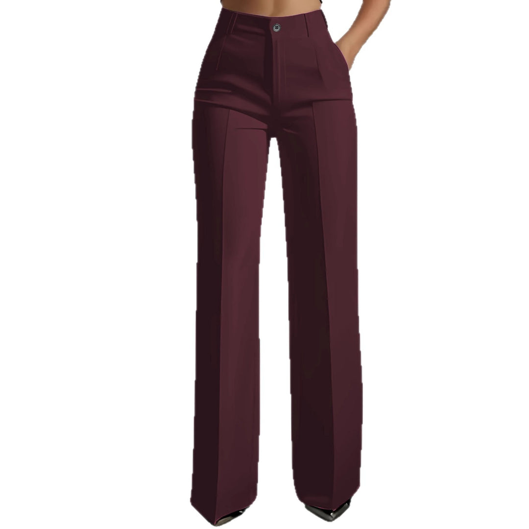 Damen Hochtaillierte Palazzo-Hose mit Bügelfalte und Eingrifftaschen Nord Taschen