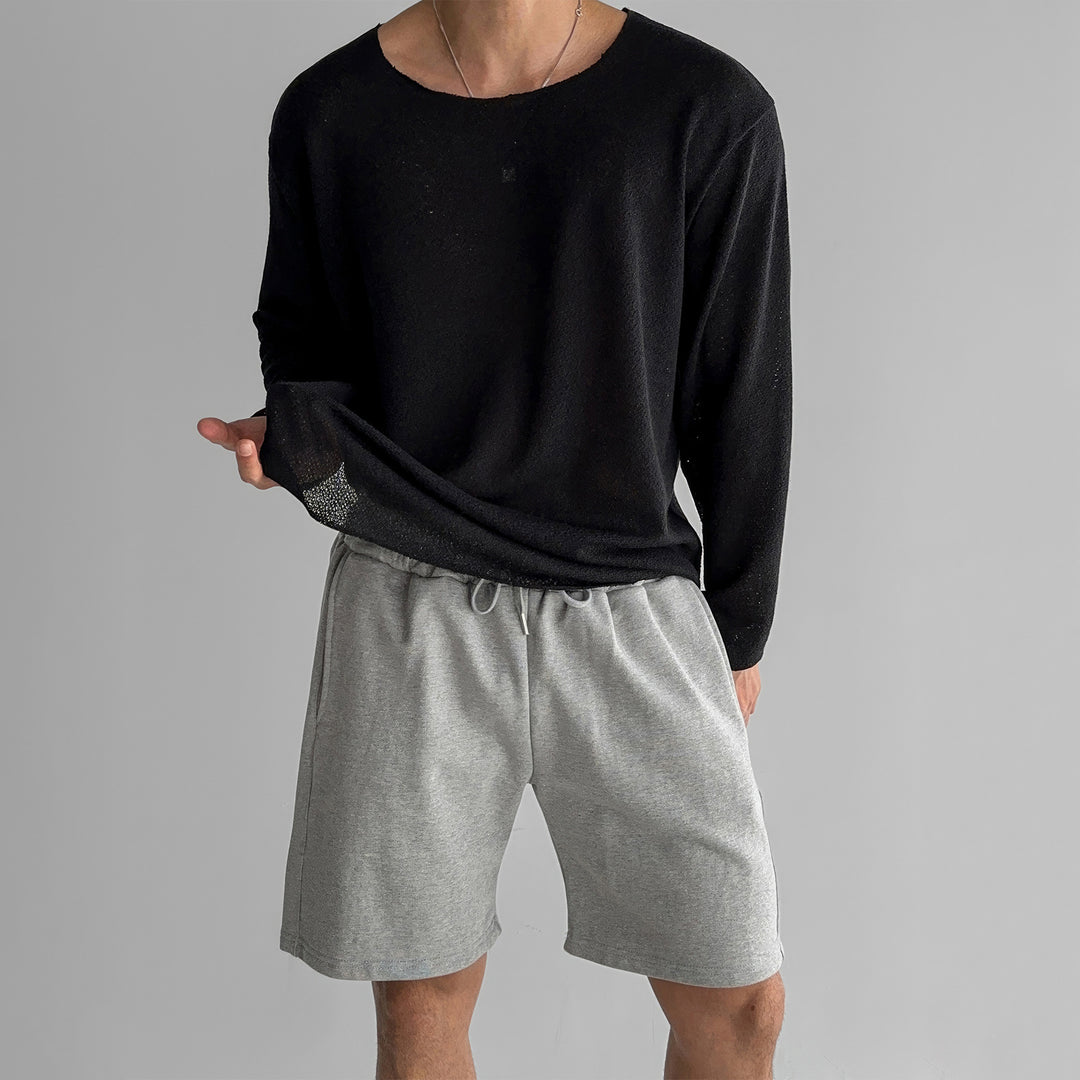 Herren Lässiges Rundhalsshirt mit leichtem Stoff Nord Taschen