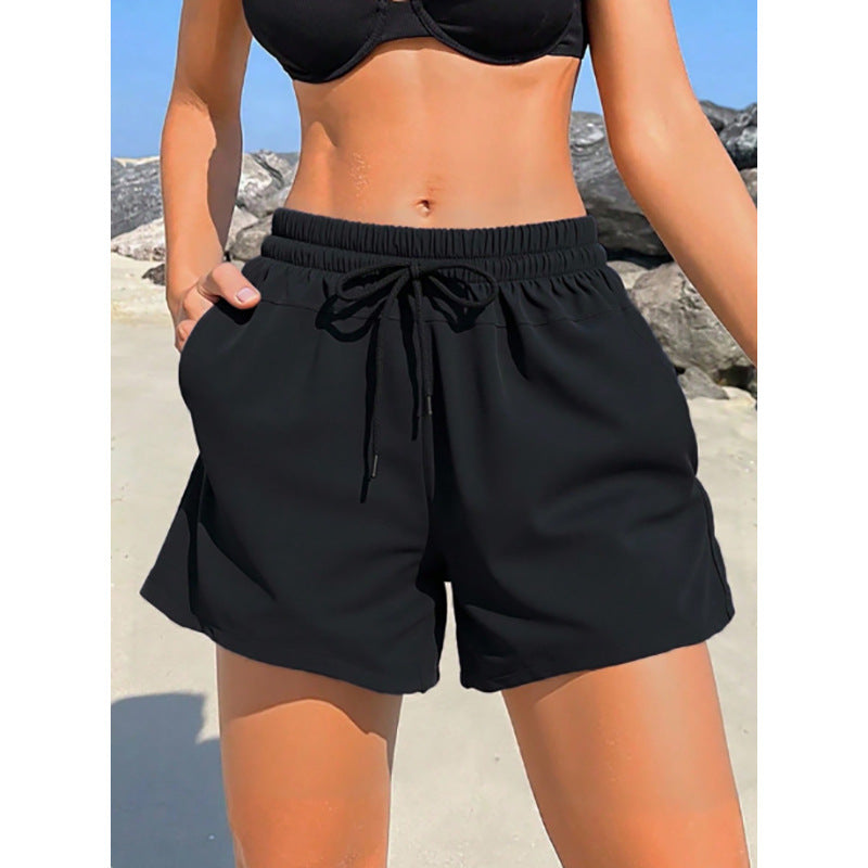 Damen Sportliche Badeshorts mit elastischem Bund und praktischen Taschen