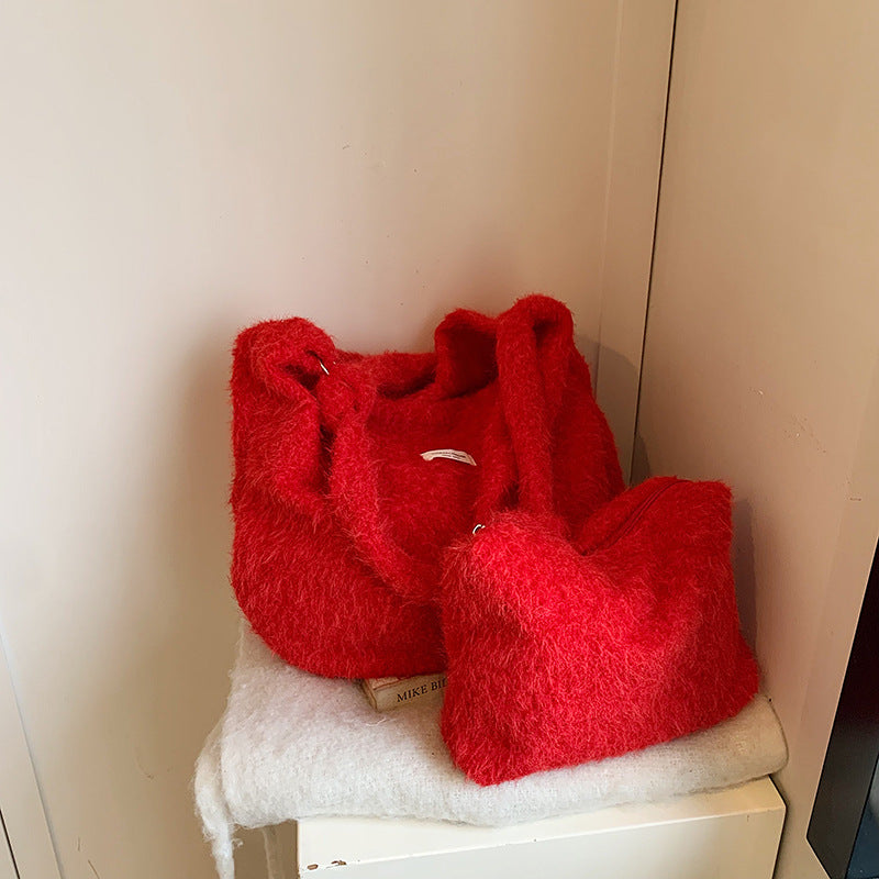 Damen modische Hobo-Tasche aus kuscheligem Material Nord Taschen