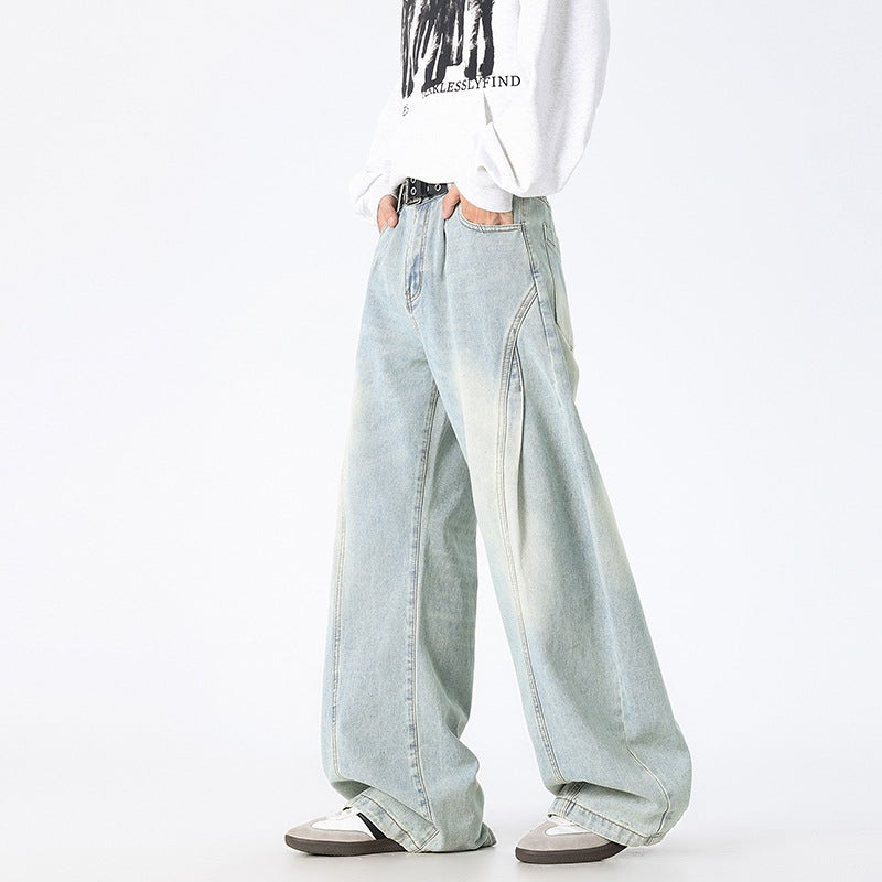 Unisex Extrawweite Baggy-Jeans mit tiefem Schritt, markanten Teilungsnähten und Palazzosilhouette Nord Taschen