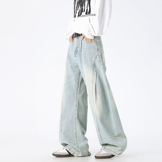 Unisex Extrawweite Baggy-Jeans mit tiefem Schritt, markanten Teilungsnähten und Palazzosilhouette Nord Taschen