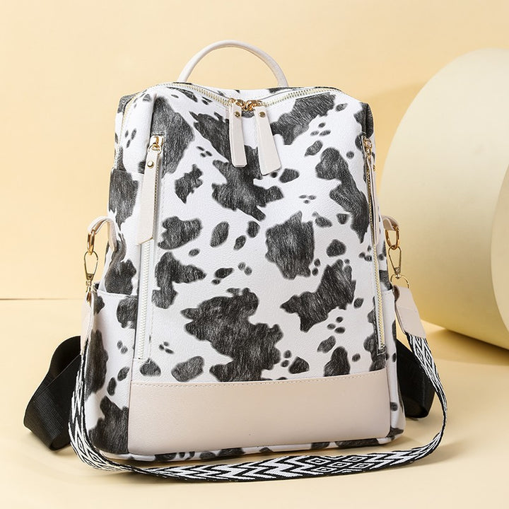 Damen Rucksack mit modernem Kuhflecken-Design und vielseitigen Tragemöglichkeiten Nord Taschen