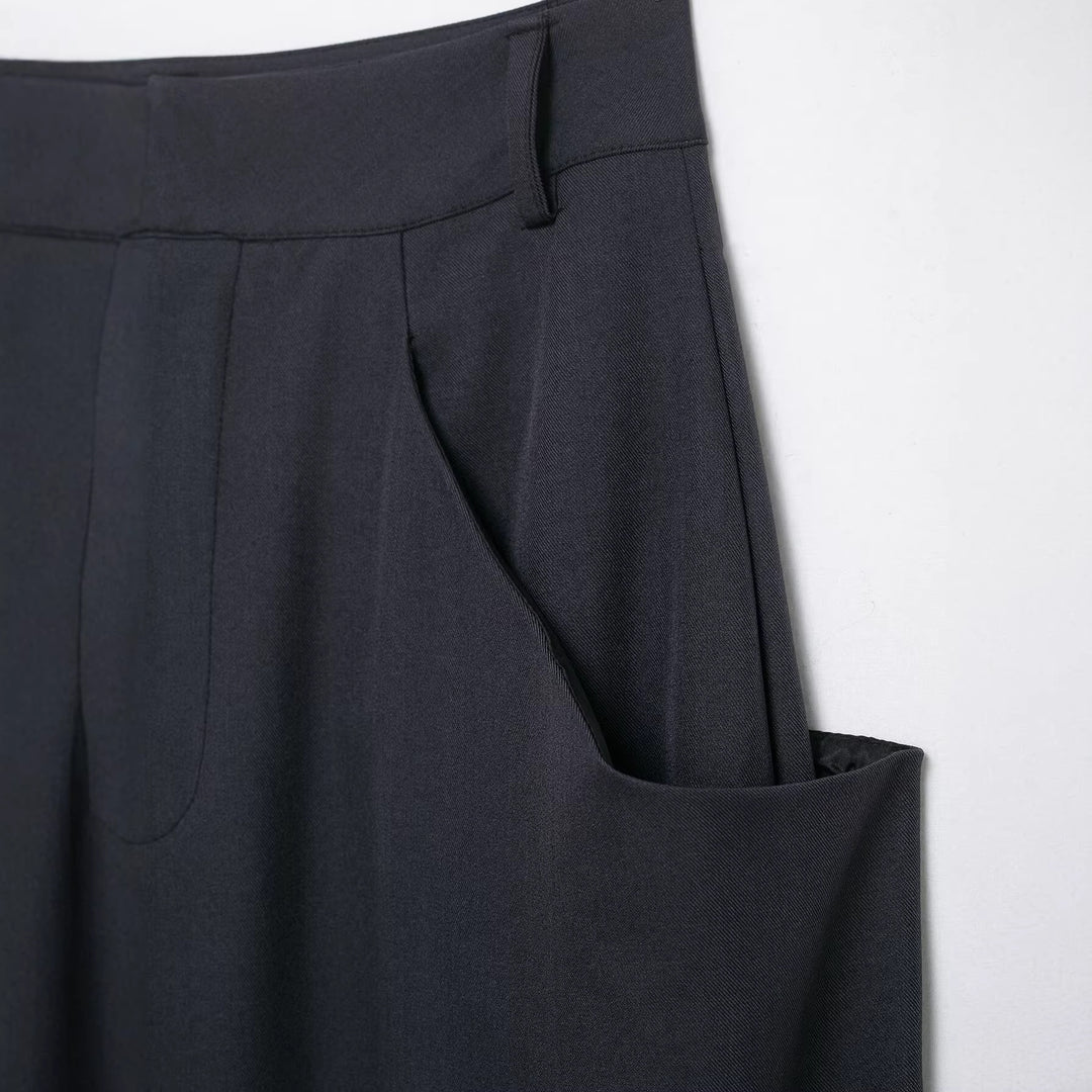 Damen Weite Culotte‑Hose mit hoher Taille und großen aufgesetzten Taschen Nord Taschen