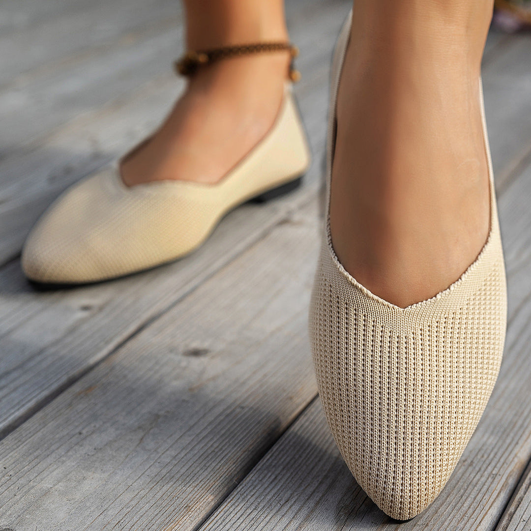 Damen Ballerinas mit kreativem Hahnentrittmuster und flexiblem Fußbett