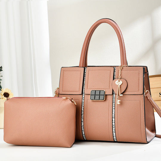 Damen Handtasche mit eleganter Kroko-Prägung und abnehmbarer Kosmetiktasche Nord Taschen