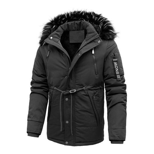 Herren Urbaner Thermoparka mit abnehmbarer Kunstpelzkapuze und Taillen-Kordelzug Nord Taschen