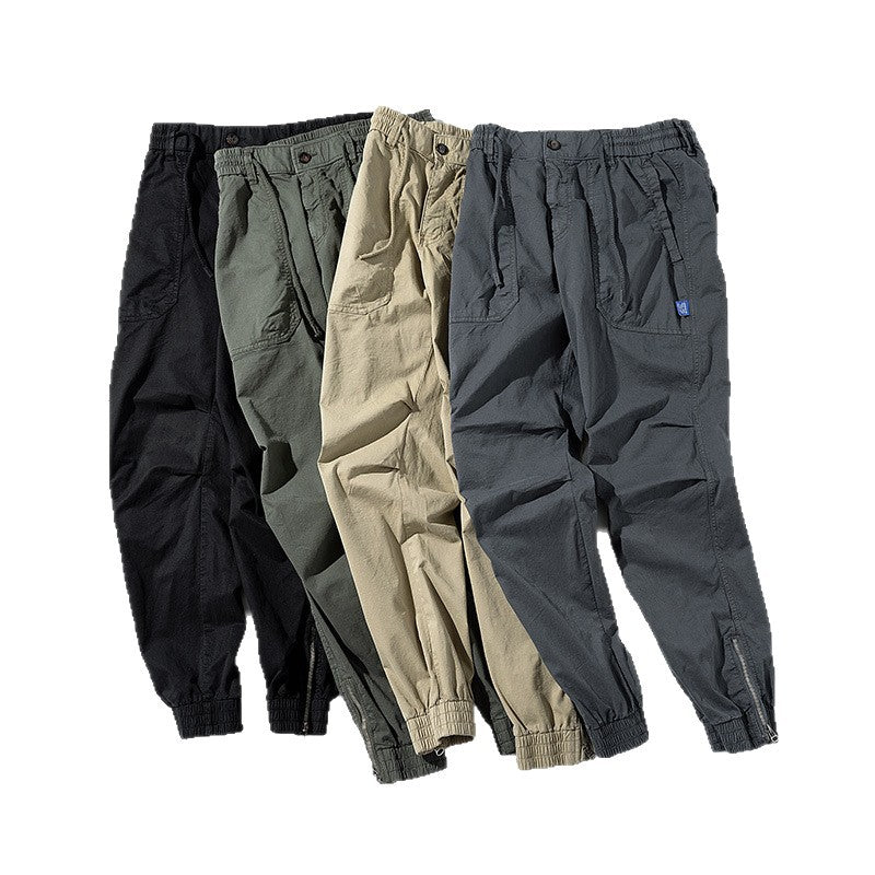 Herren Tapered-Utility-Cargohose im Joggerstil mit elastischem Comfortbund, aufgesetzten Taschen und Knöchel‑Reißverschluss Nord Taschen