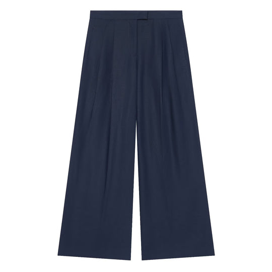 Damen Weite Bundfaltenhose mit hoher Taille und eleganten Bügelfalten Nord Taschen