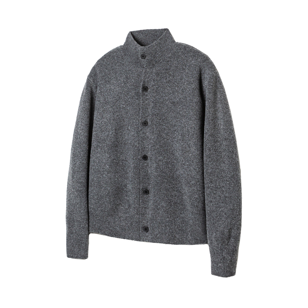 Damen Strick-Cardigan mit Stehkragen, durchgehender Knopfleiste und geripptem Saum Nord Taschen