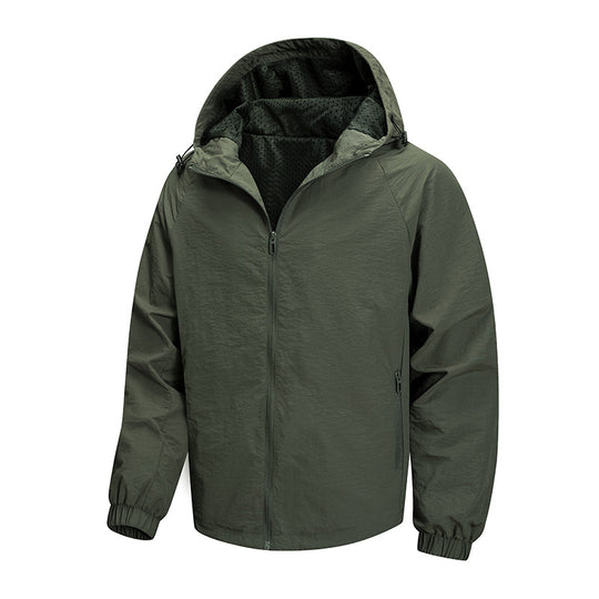 Herren Leichte Übergangsjacke mit Kapuze und atmungsaktiven Einsätzen Nord Taschen