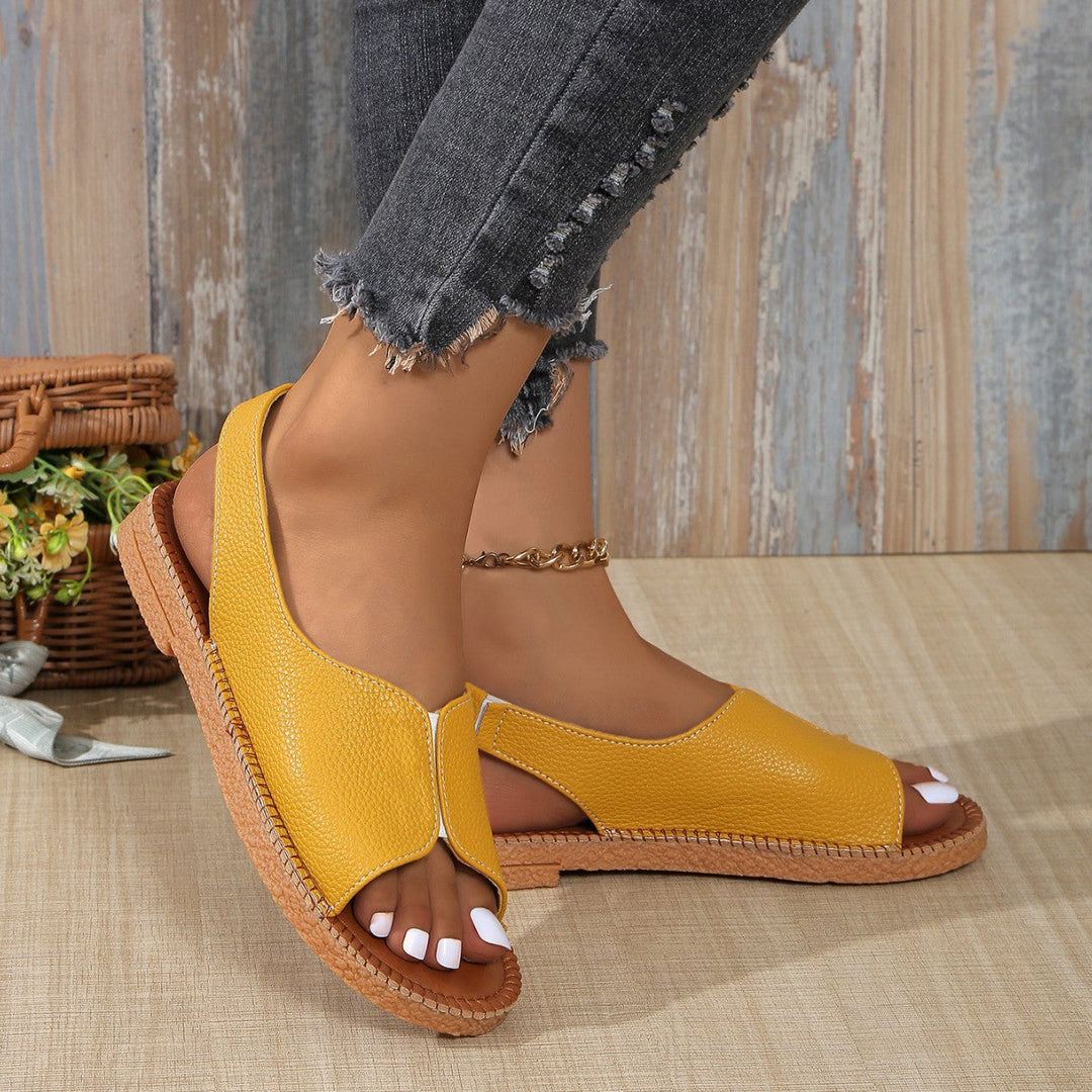 Damen offene Riemchensandalen mit weichem Fußbett und modischer Gestaltung