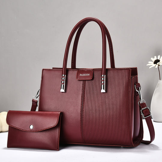 Damen elegante Tragetasche mit strukturierter Oberfläche und abnehmbarer Mini-Clutch Nord Taschen