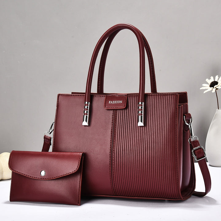 Damen elegante Tragetasche mit strukturierter Oberfläche und abnehmbarer Mini-Clutch Nord Taschen