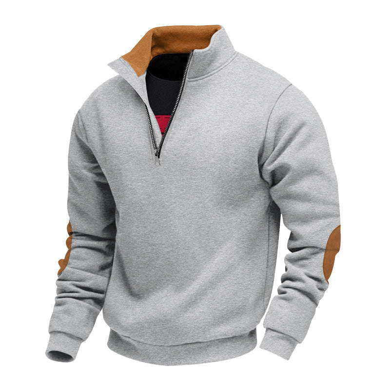 Herren Sweatshirt mit hochwertigem Stehkragen und eleganten akzenten