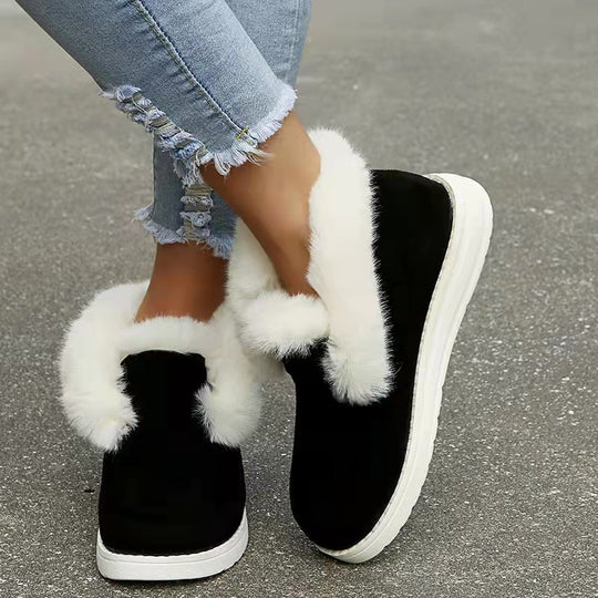 Damen Gefütterte Stiefeletten mit Kunstfellkragen und komfortabler Profilsohle Nord Taschen