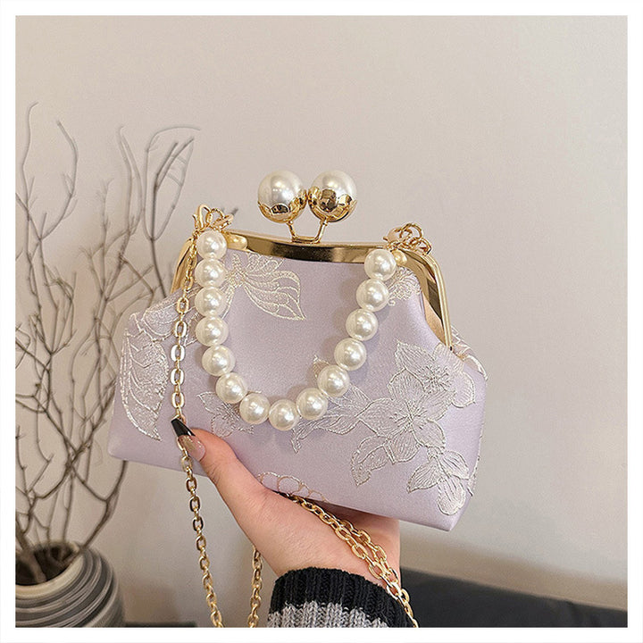 Damen elegante Abendtasche mit Perlenbesatz Nord Taschen