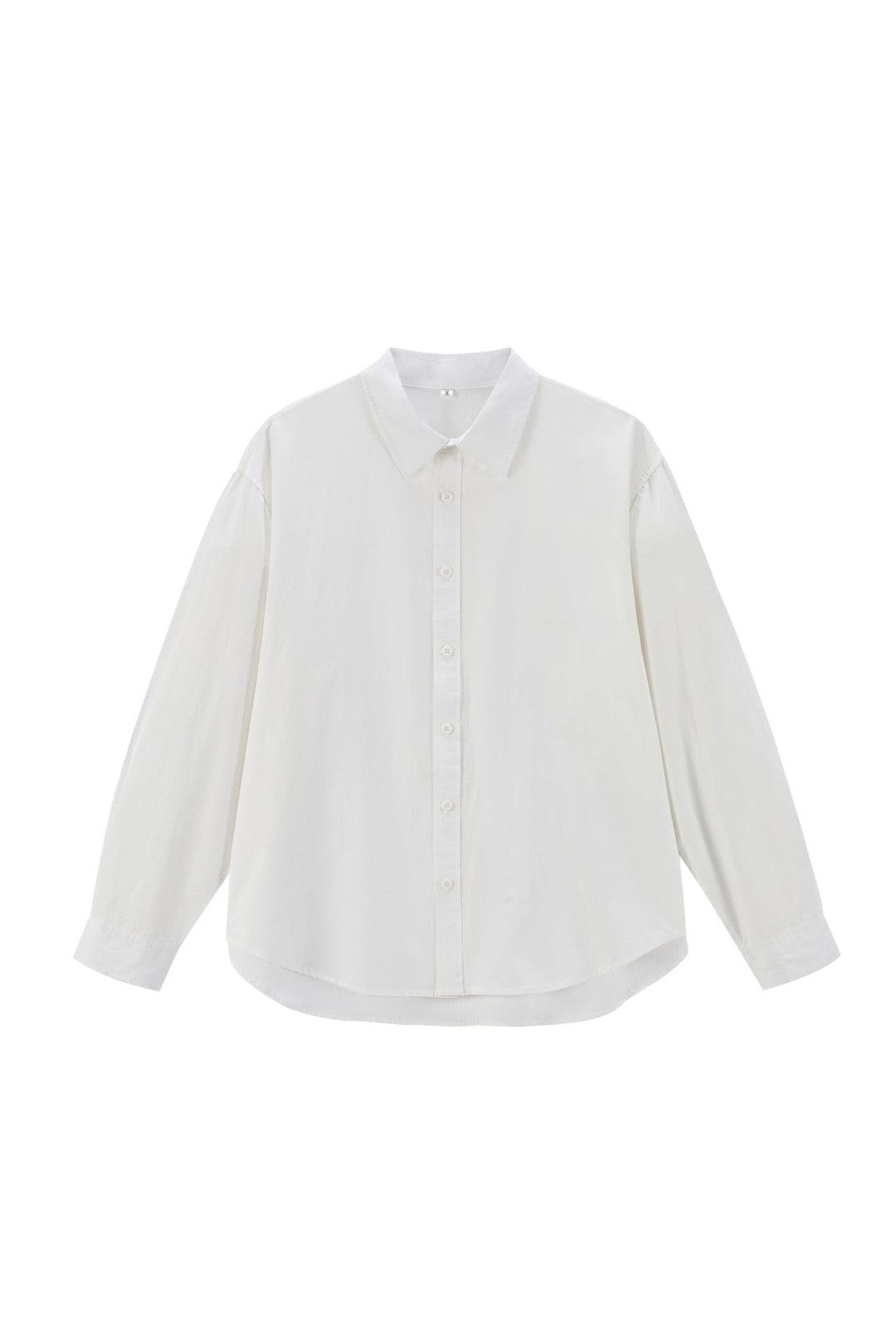 Damen Oversize Baumwollbluse mit Kentkragen und abgerundetem Saum Nord Taschen