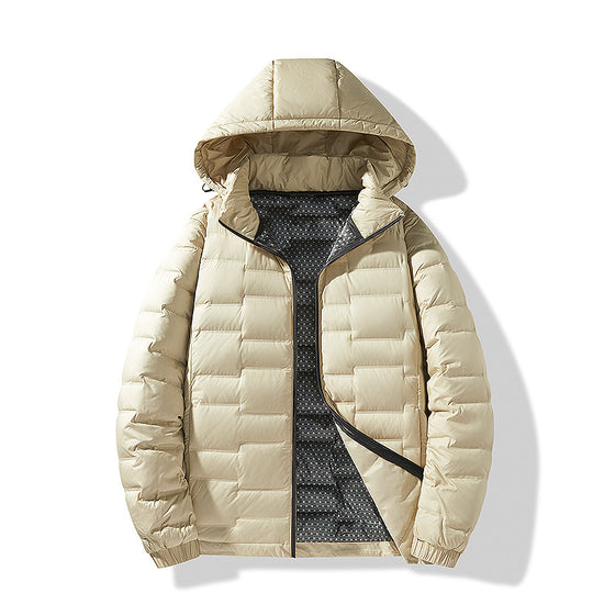 Herren Ultraleichte Steppjacke mit Kapuze und Thermofutter Nord Taschen