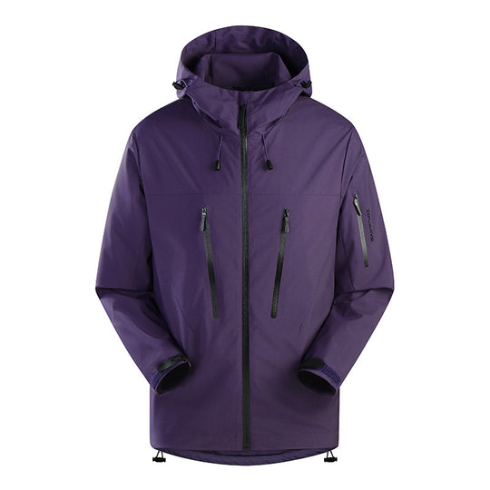 Herren Dreilagige atmungsaktive Hardshell-Outdoorjacke mit Kapuze und verschweißten Nähten Nord Taschen