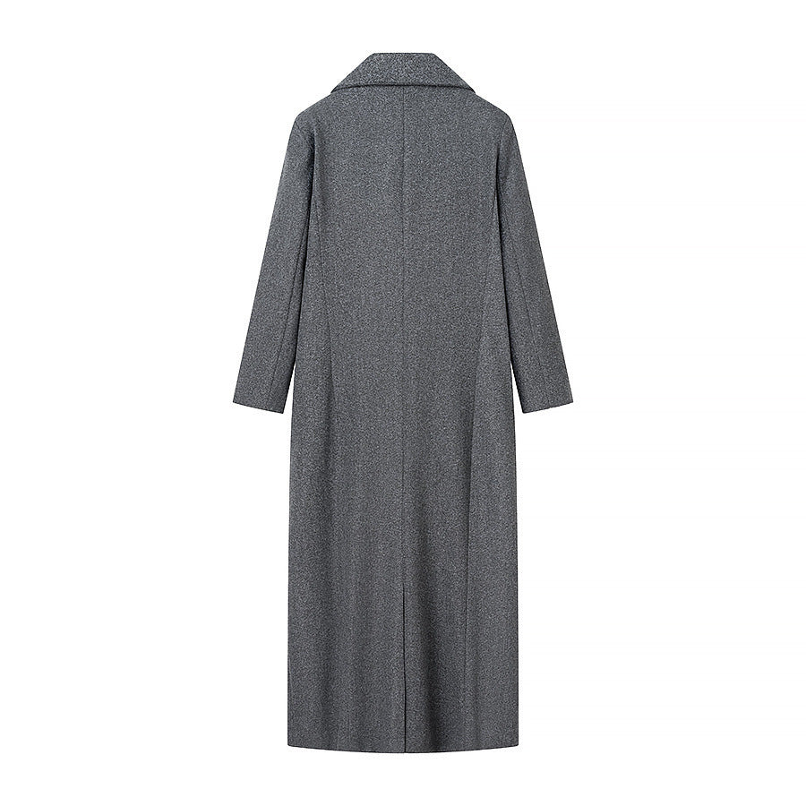 Damen Taillierter Longline-Cape-Mantel aus Wollmix mit überfallendem Cape-Detail Nord Taschen