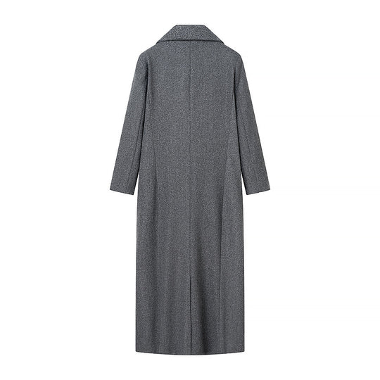 Damen Taillierter Longline-Cape-Mantel aus Wollmix mit überfallendem Cape-Detail Nord Taschen