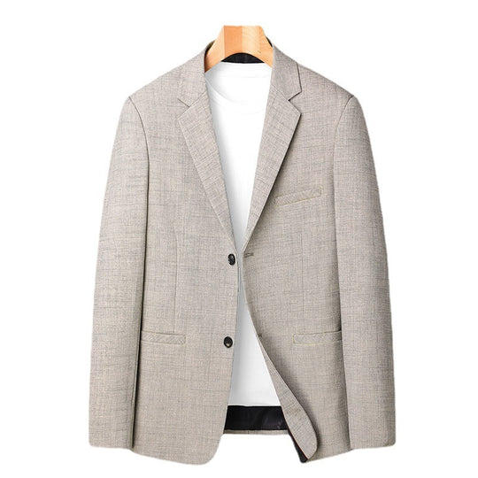 Herren Sakko im Leinen-Look mit schmaler Silhouette und Knopfverschluss Nord Taschen