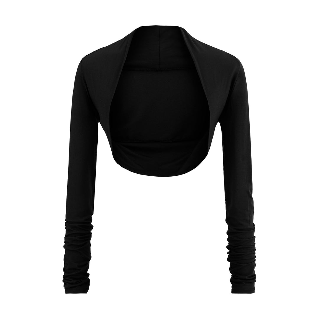 Damen Kurzbolero‑Shrug mit gerafften Langärmeln Nord Taschen