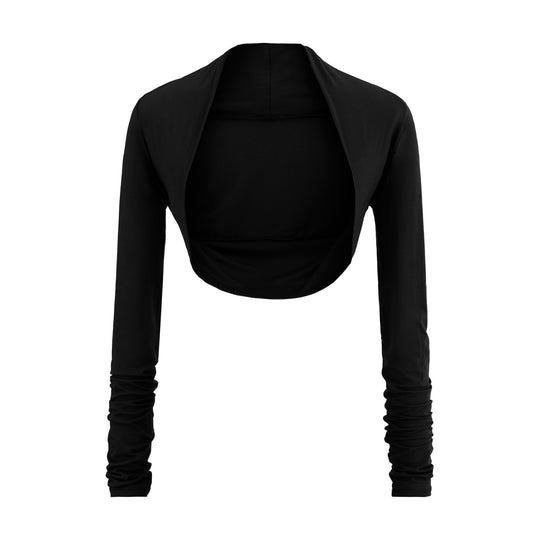 Damen Kurzbolero‑Shrug mit gerafften Langärmeln Nord Taschen