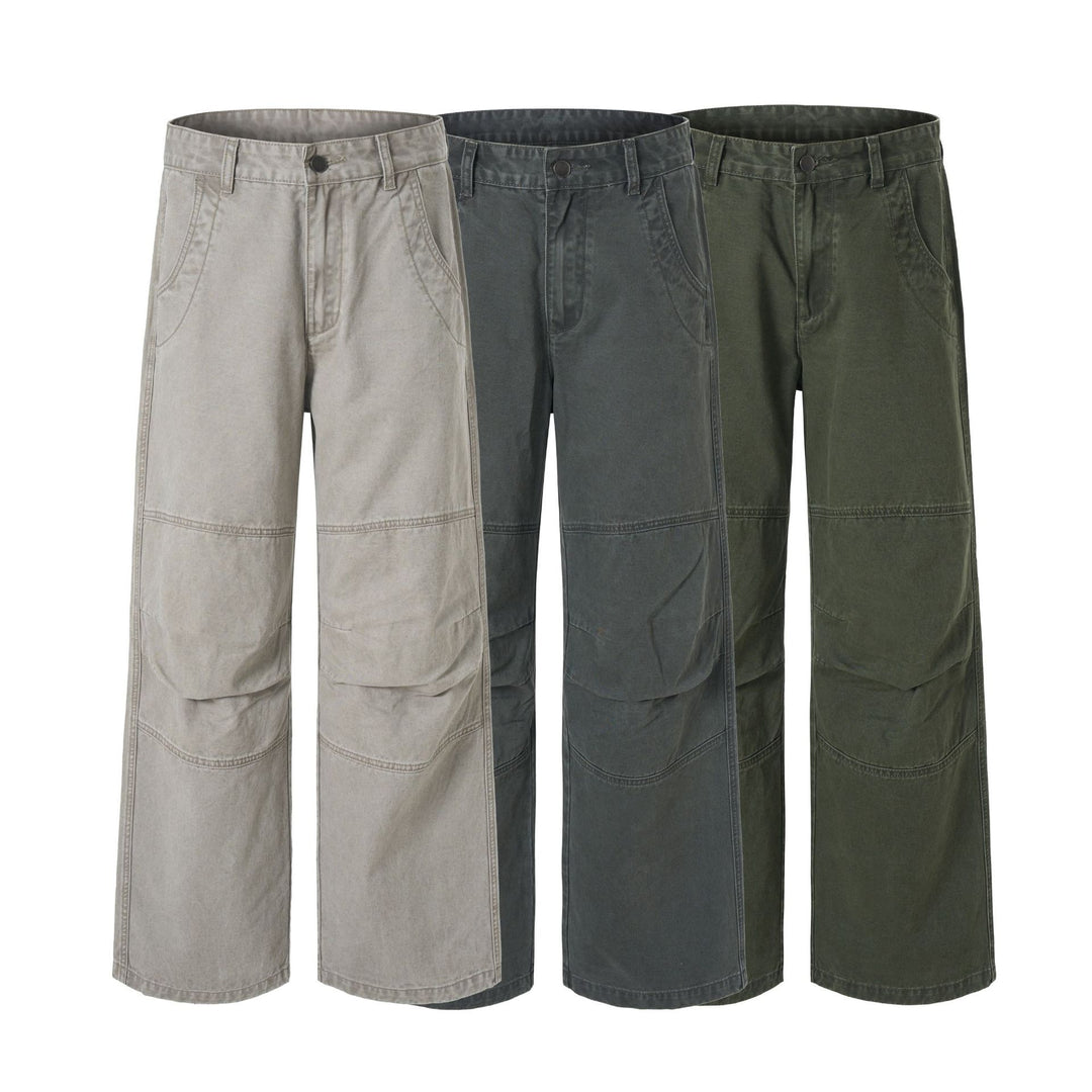 Herren Extraweite Denim-Baggyhose mit Paneelnähten und tiefem Schritt Nord Taschen
