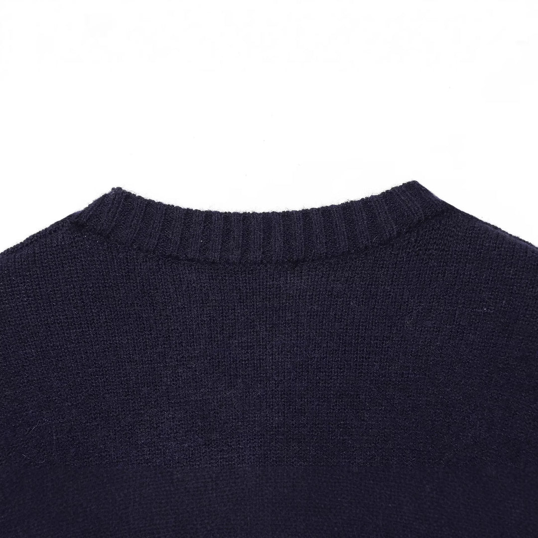Damen Kurzer Boxy-Strickcardigan mit aufgesetzten Taschen und kontrastierenden Bündchen Nord Taschen